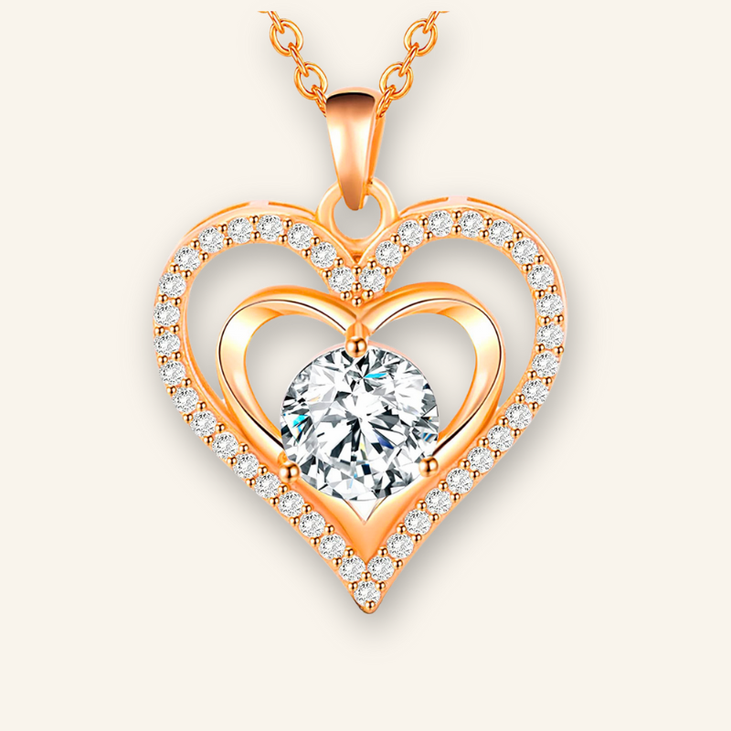 Heart-Shaped Diamond Accent Necklace for Timeless Charm