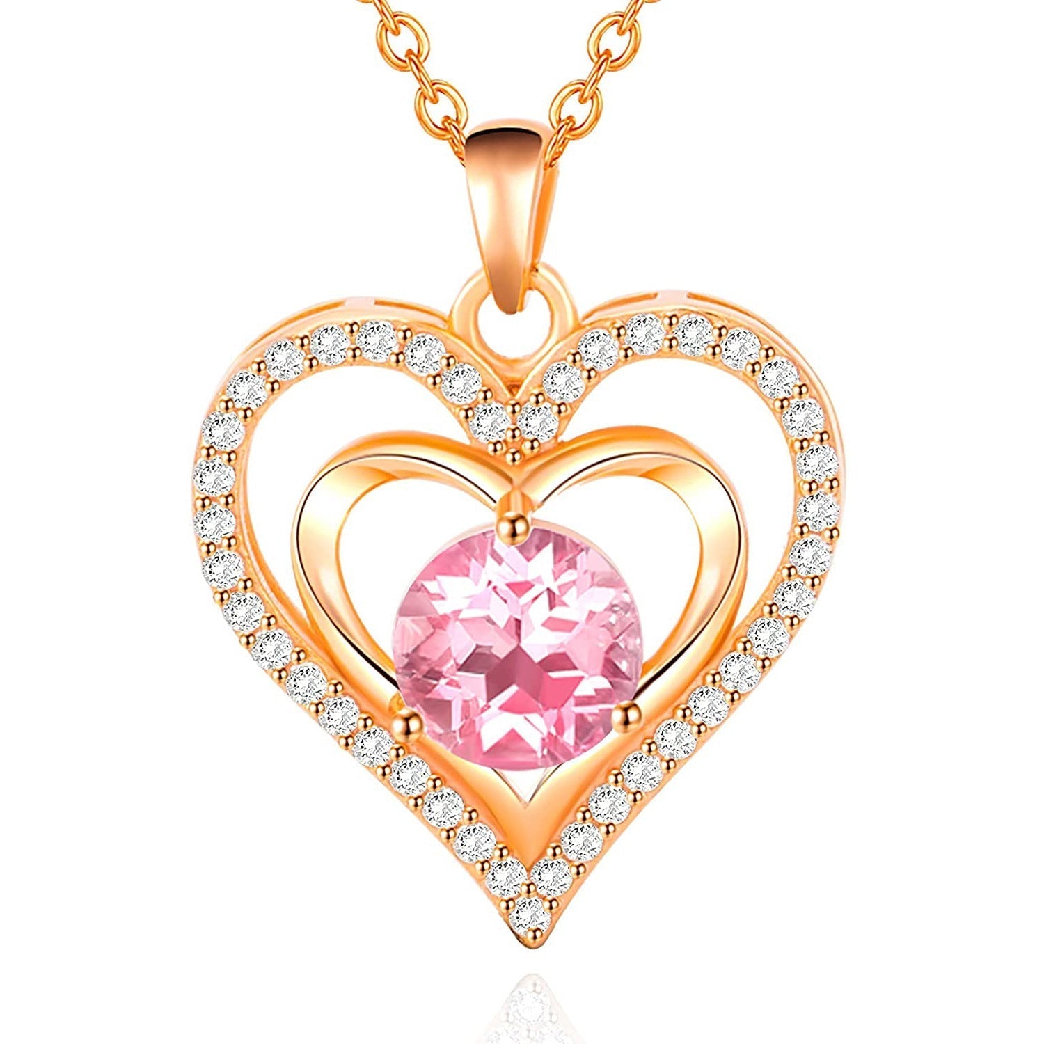 Heart-Shaped Diamond Accent Necklace for Timeless Charm
