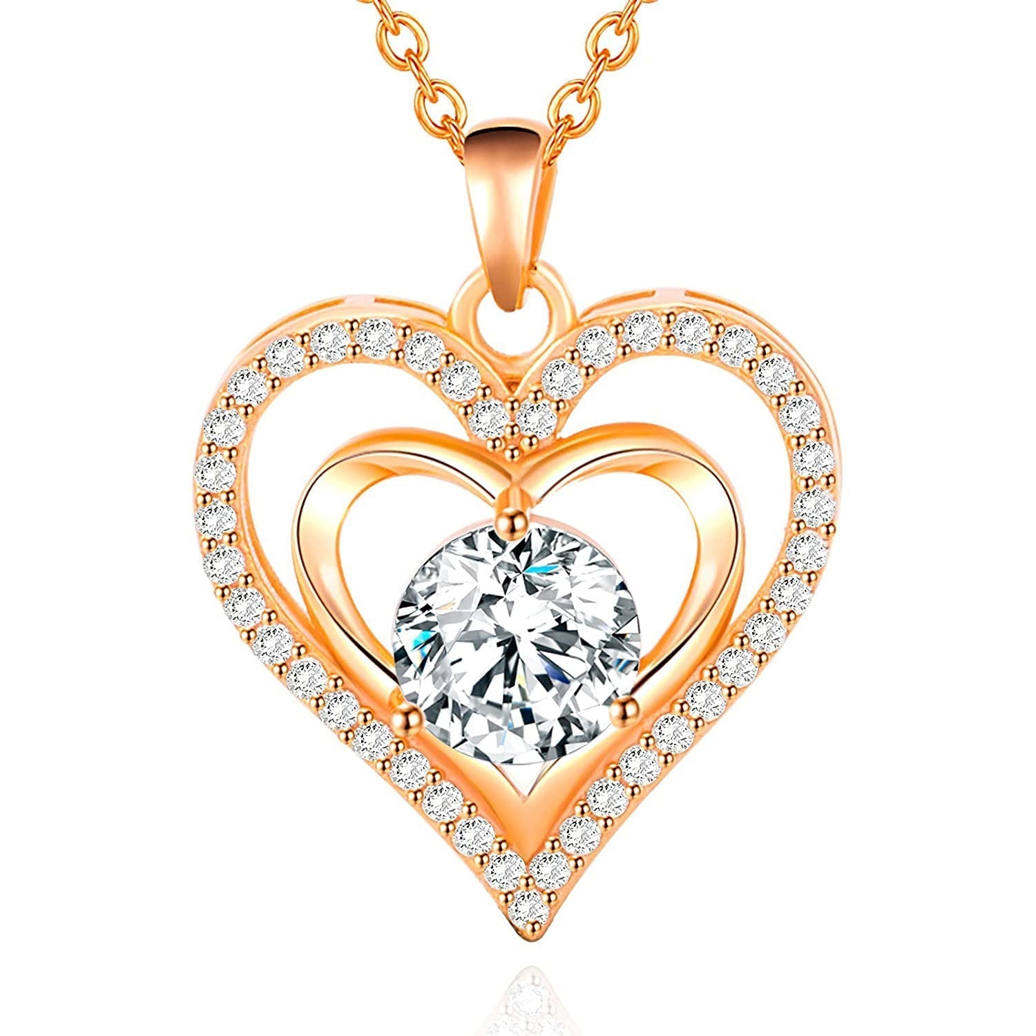 Heart-Shaped Diamond Accent Necklace for Timeless Charm