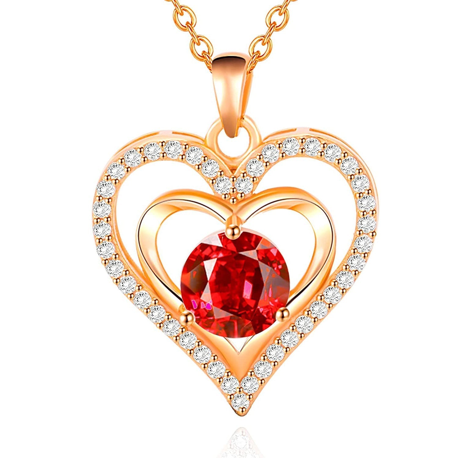 Heart-Shaped Diamond Accent Necklace for Timeless Charm