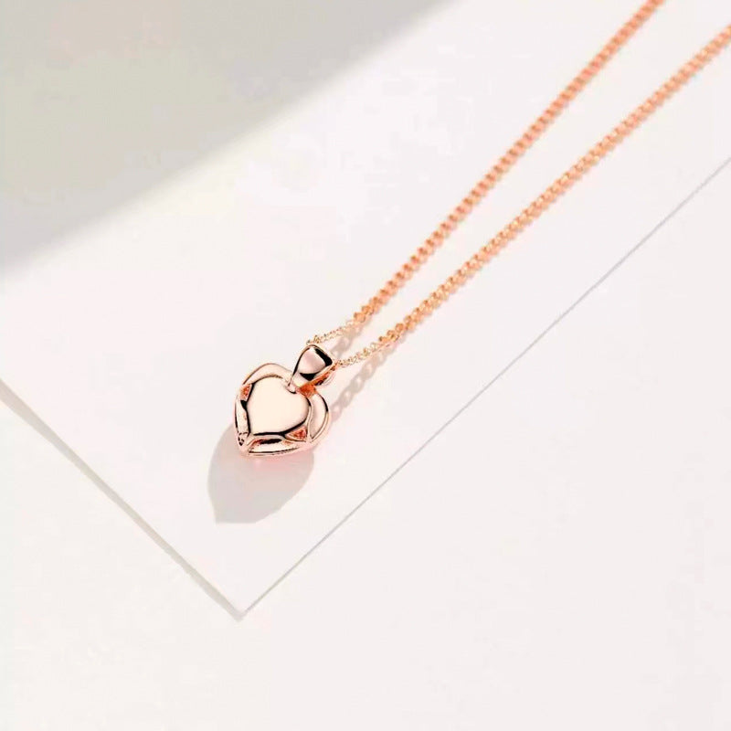 Stunning Red Corundum Heart Necklace - Elegant Statement Piece